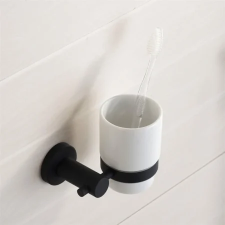 Wesda Brush Holder Matt Black in Stainless Steel
